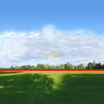 Horizontlage einer Panoramaszenerie